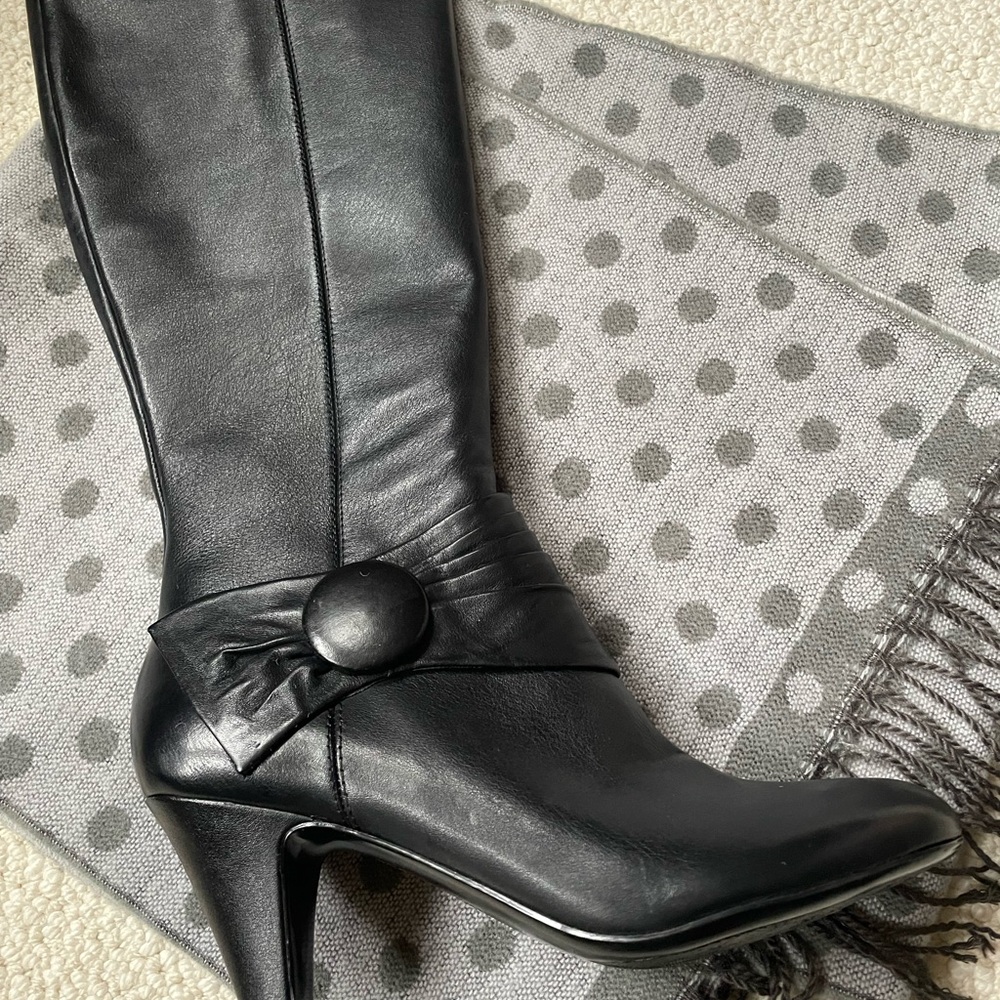 New  🖤 Naturalizer Bromssly Knee High Leather Black Boot | size 7.5 - Picture 3 of 6